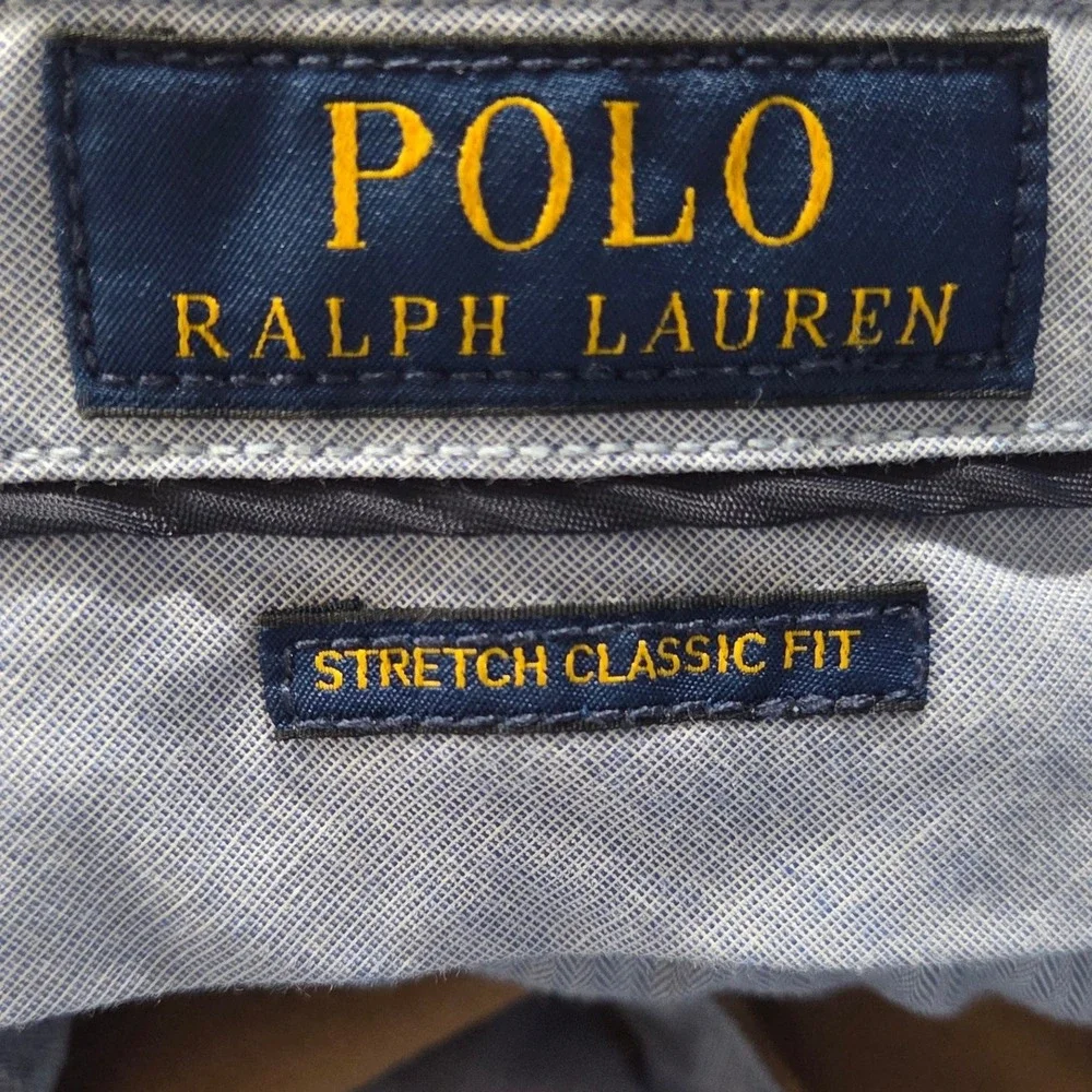 Polo Ralph Lauren Corduroy Pants Mens 38x32 Brown Stretch Classic Fit Flat Front